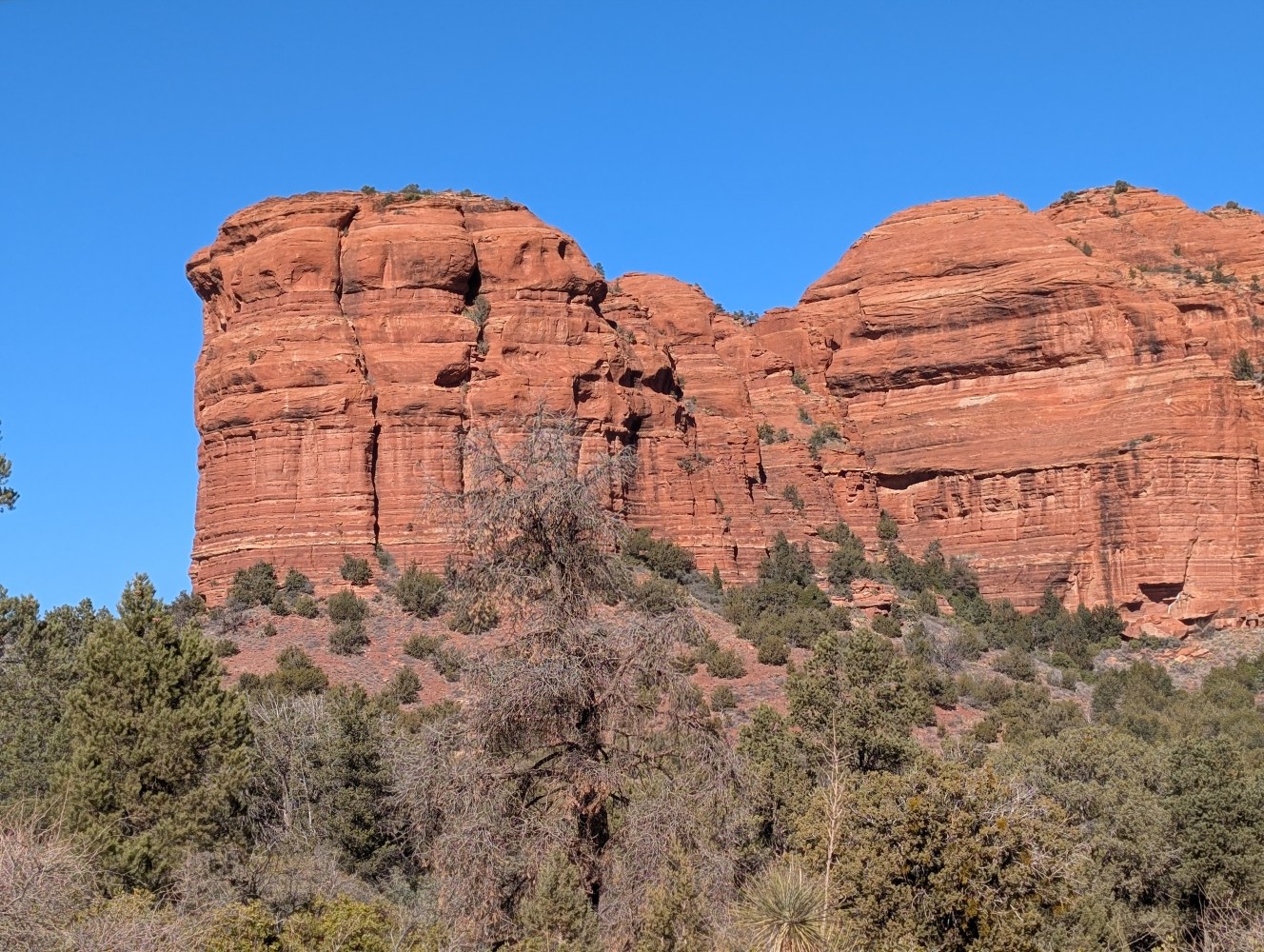 A breathtaking landscape of towering red rock formations in Sedona, Arizona.